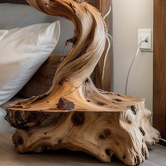 Driftwood Tree Table Lamp with Leaves