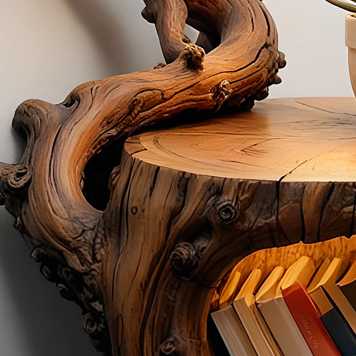Solid Wood Night Lamp With Small Pedestal