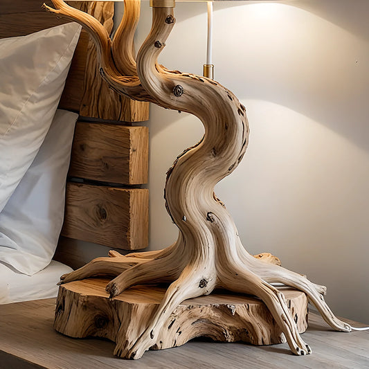 Tree-Shaped Driftwood Table Lamp