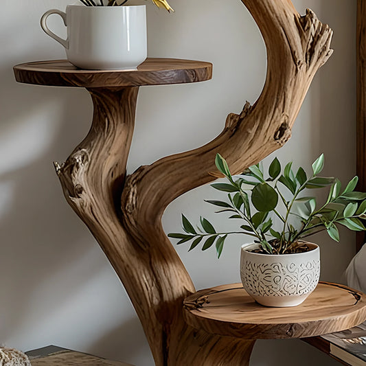 Solid Natural Wood Free Standing Lamp