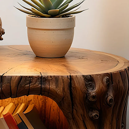 Solid Wood Night Lamp With Small Pedestal