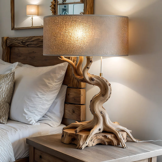 Tree-Shaped Driftwood Table Lamp