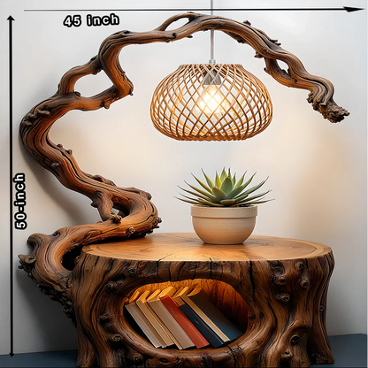 Solid Wood Night Lamp With Small Pedestal